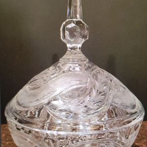 Celtic Serpentine 10" Tall Lead Crystal Candy Dish with Lid